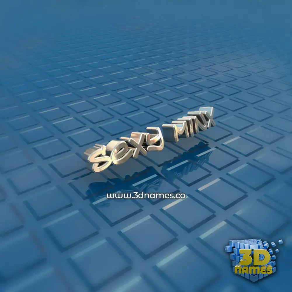 sexy minx in Blue Bling style - 3D name wallpaper