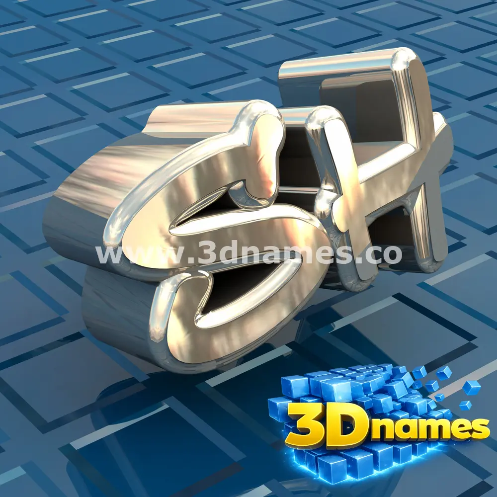 sh in Blue Bling style - 3D name wallpaper