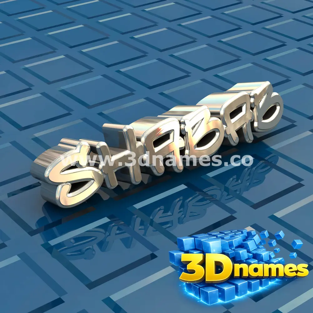 shabab in Blue Bling style - 3D name wallpaper