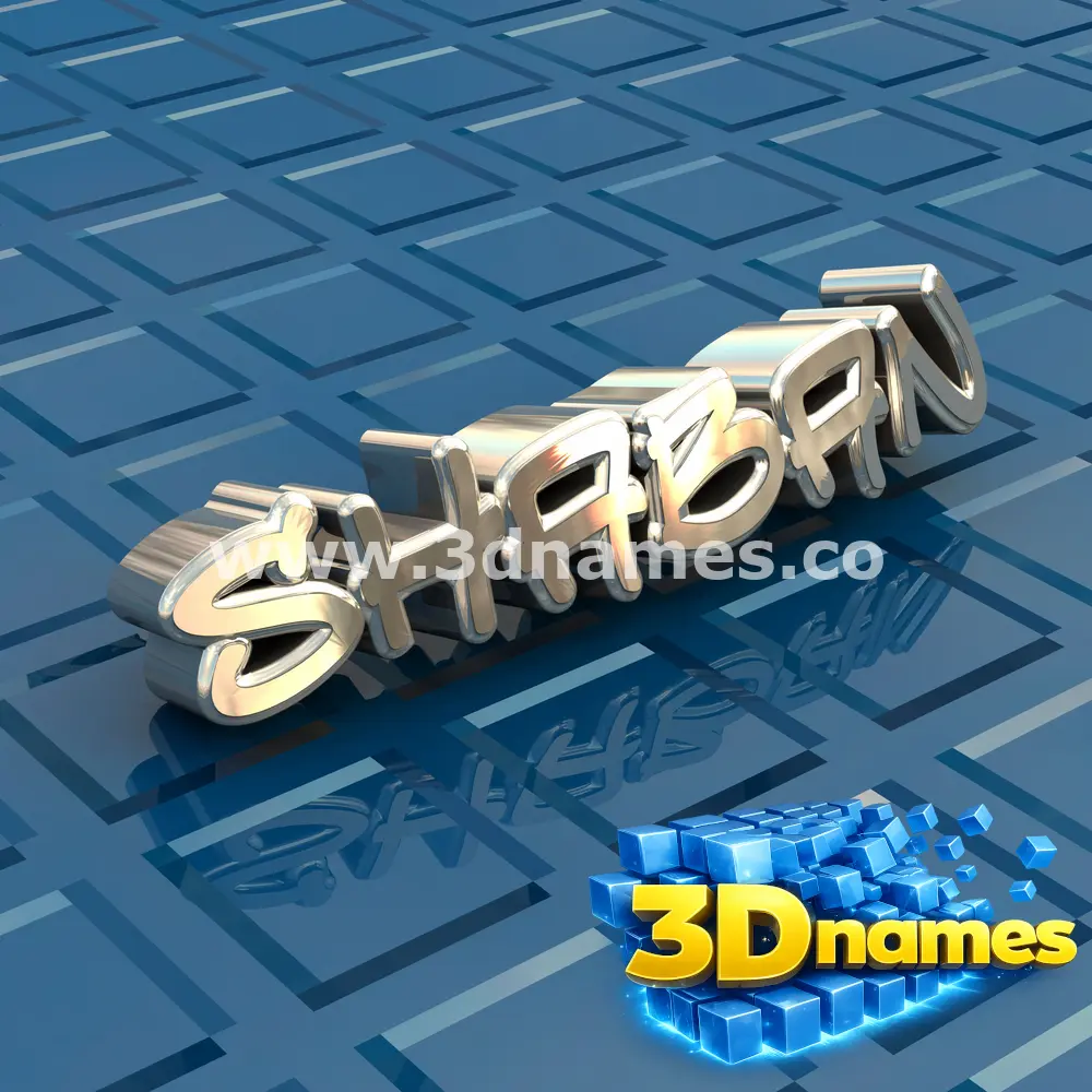 shaban in Blue Bling style - 3D name wallpaper