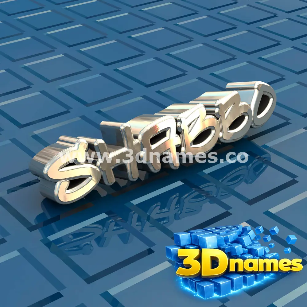 shabbo in Blue Bling style - 3D name wallpaper
