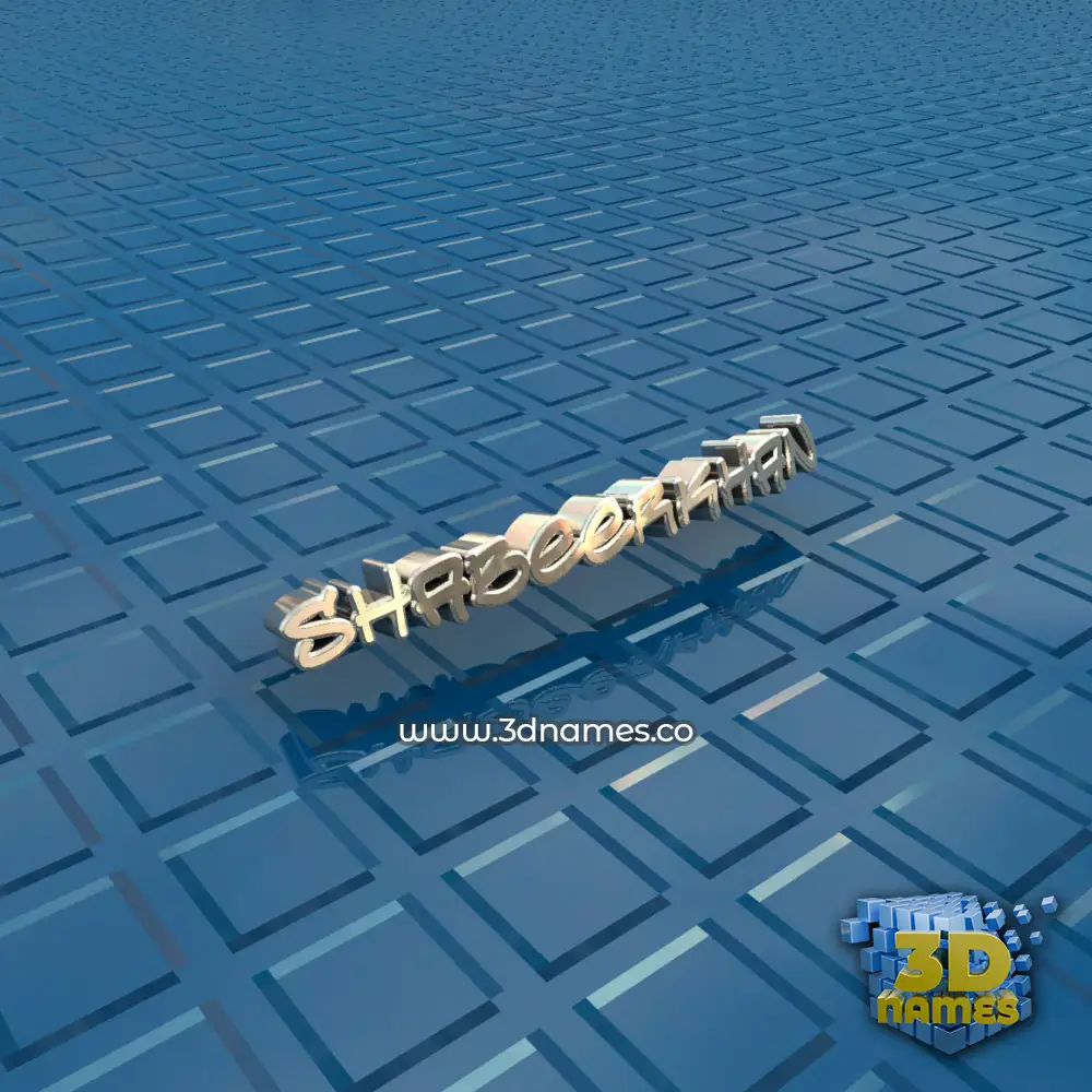 shabeerkhan in Blue Bling style - 3D name wallpaper