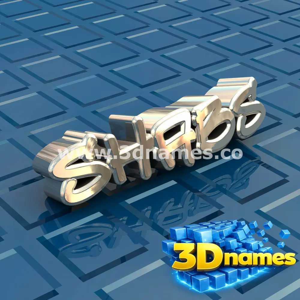 shabs in Blue Bling style - 3D name wallpaper