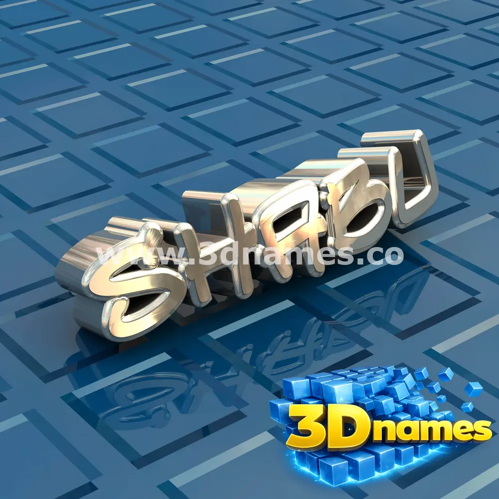 shabu in Blue Bling style - 3D name wallpaper