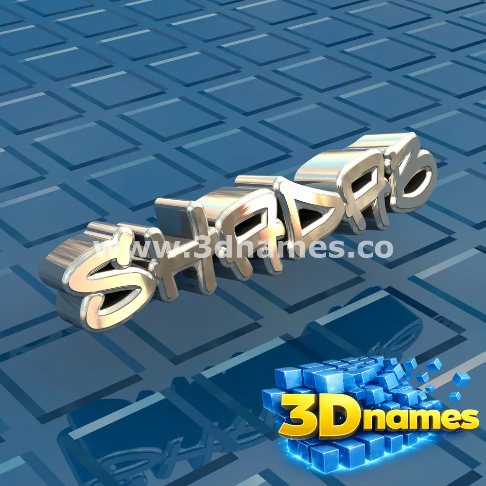 shadab in Blue Bling style - 3D name wallpaper