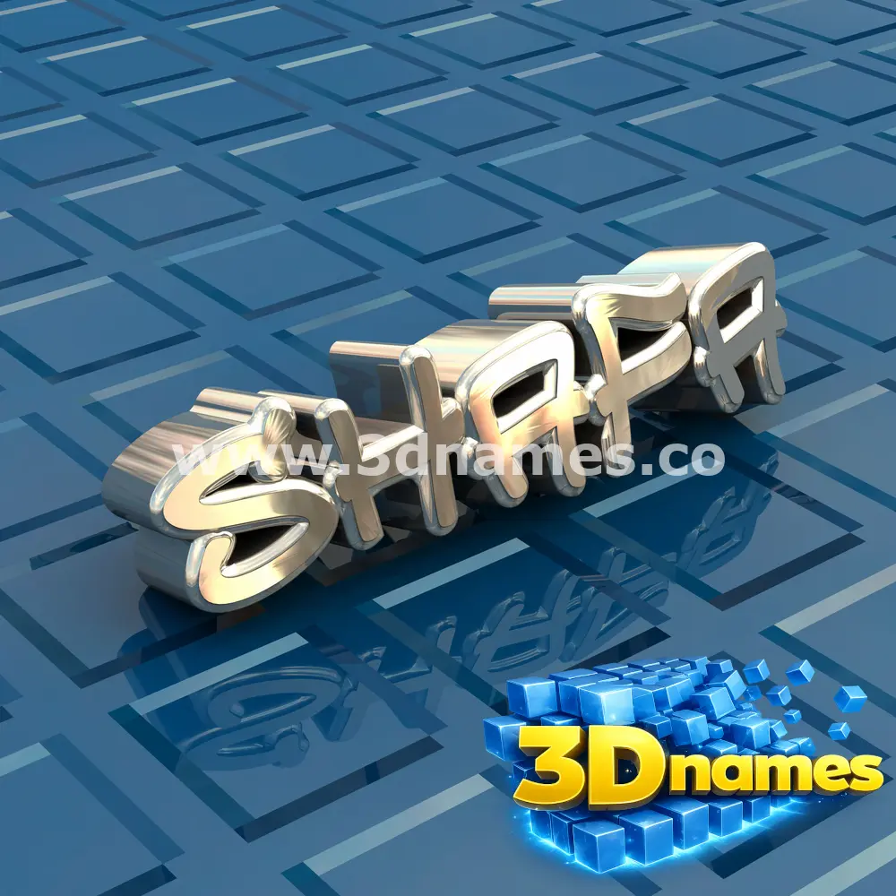shafa in Blue Bling style - 3D name wallpaper