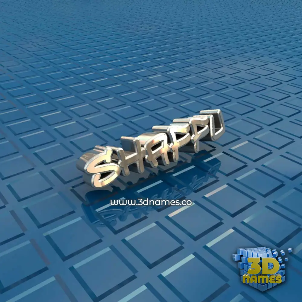 shaffu in Blue Bling style - 3D name wallpaper
