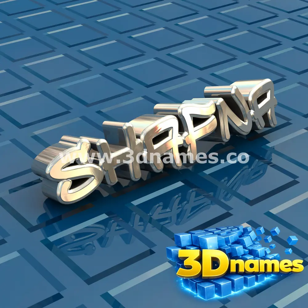 shafna in Blue Bling style - 3D name wallpaper
