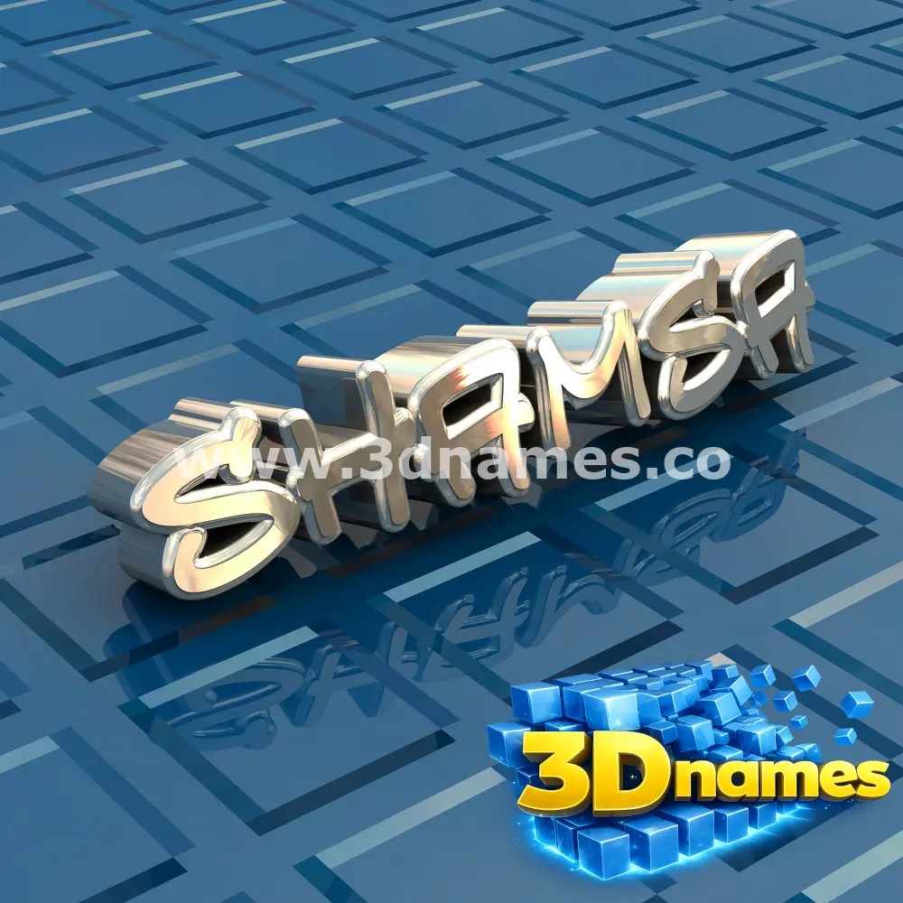 shamsa in Blue Bling style - 3D name wallpaper