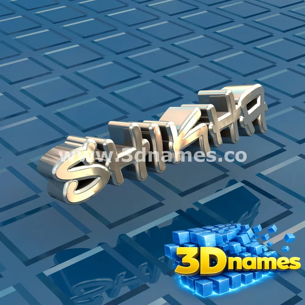 shikha in Blue Bling style - 3D name wallpaper