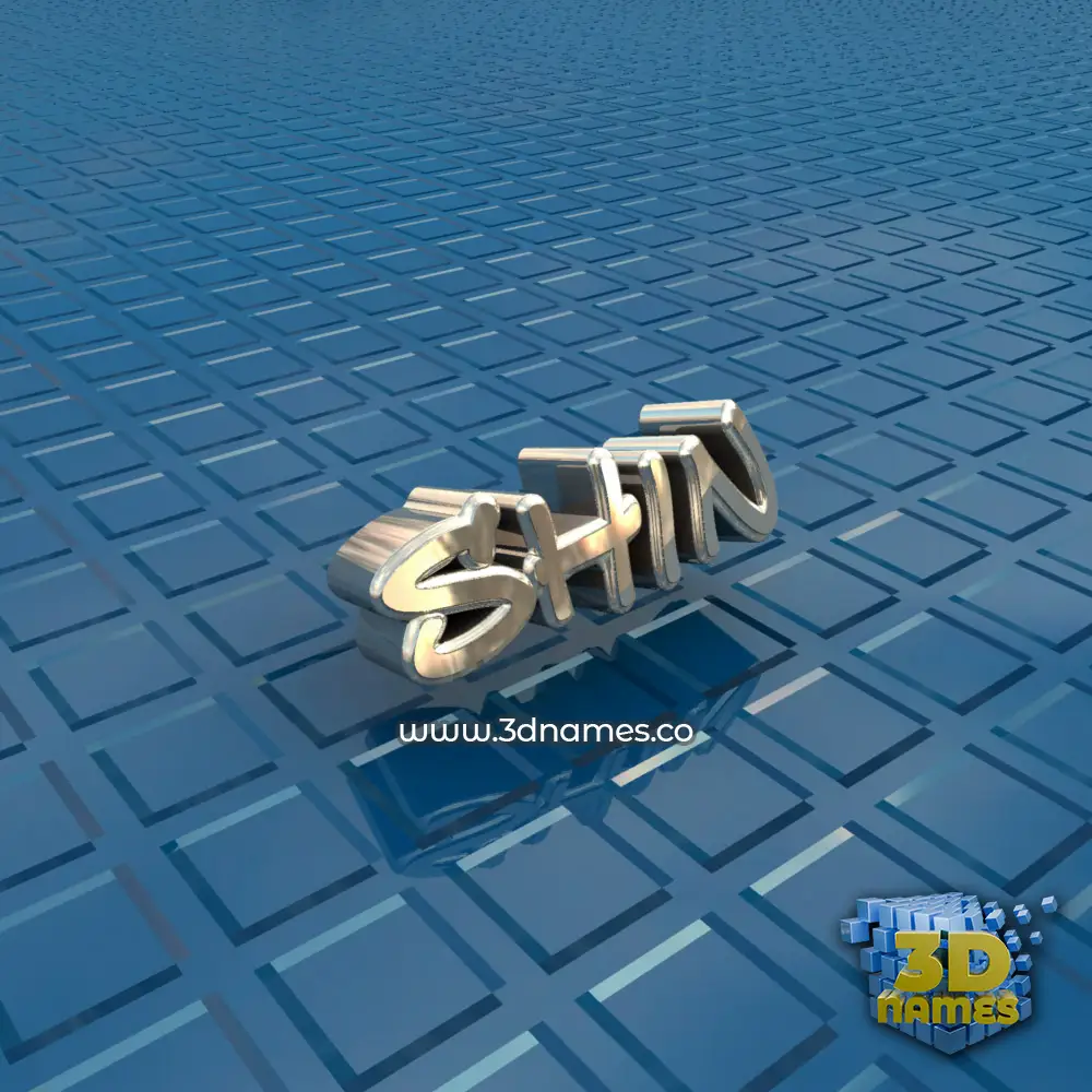 shin in Blue Bling style - 3D name wallpaper