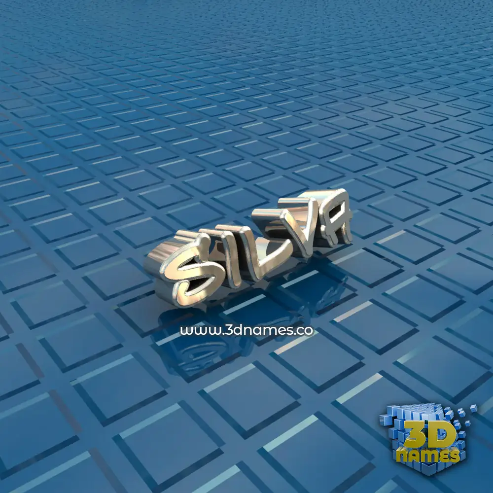 silva in Blue Bling style - 3D name wallpaper