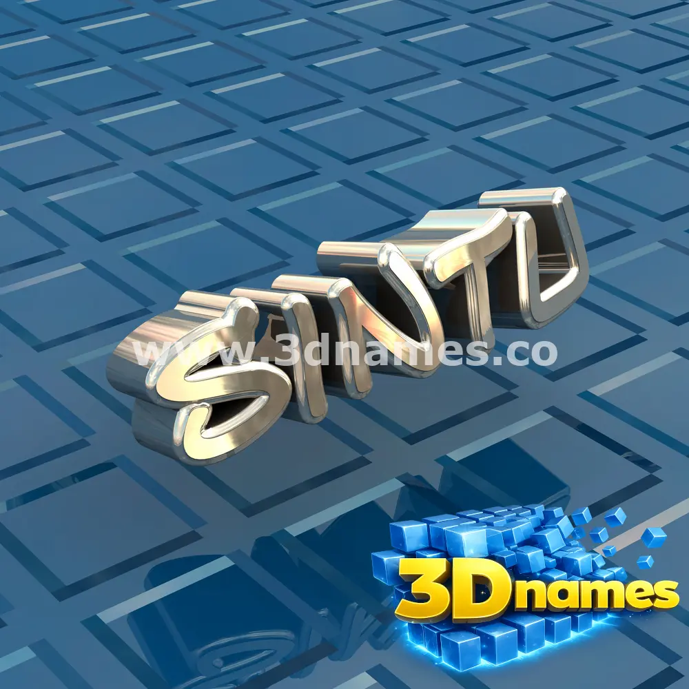sintu in Blue Bling style - 3D name wallpaper