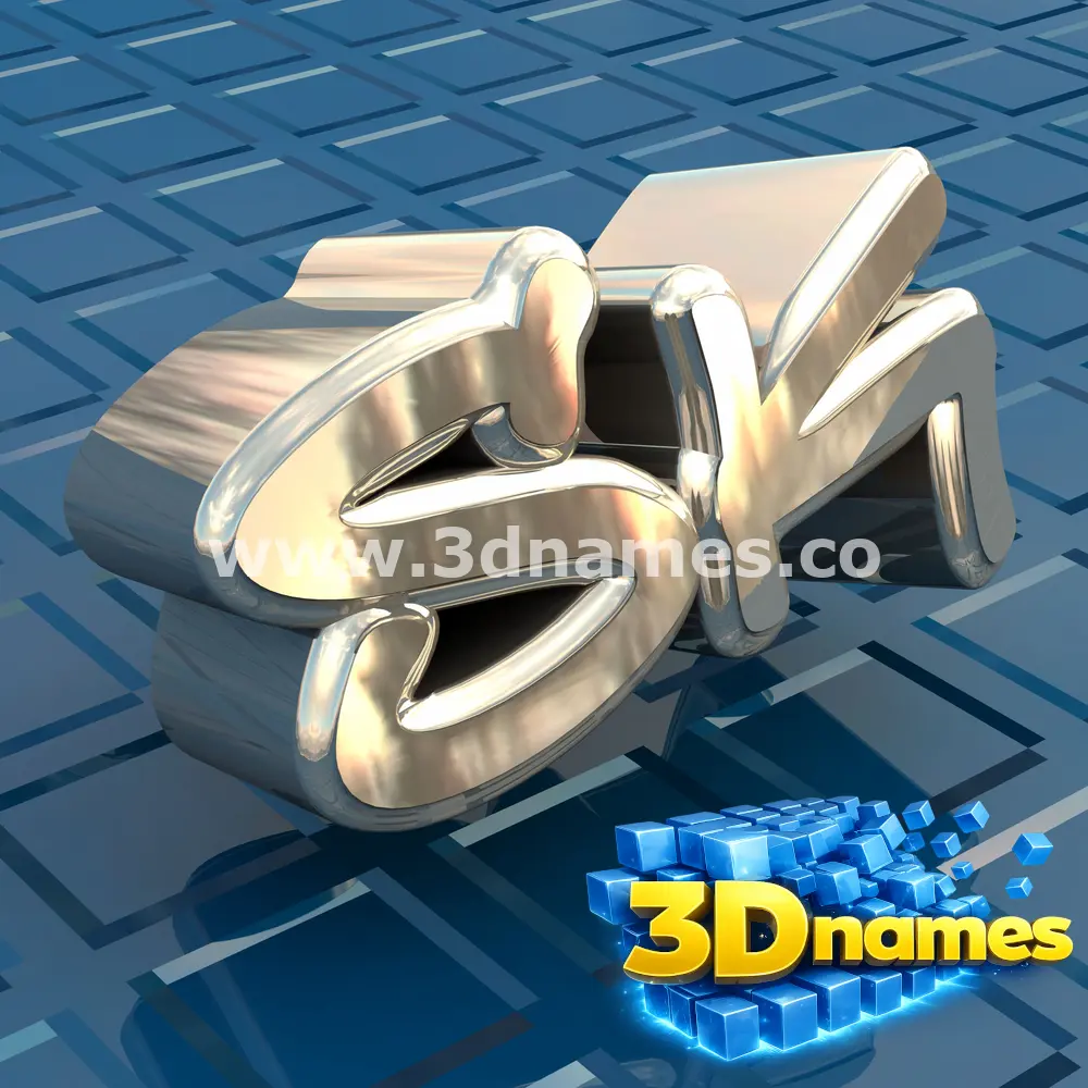 sk in Blue Bling style - 3D name wallpaper