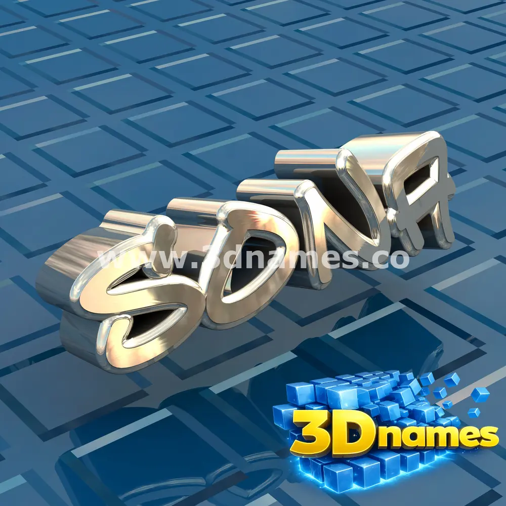 sona in Blue Bling style - 3D name wallpaper