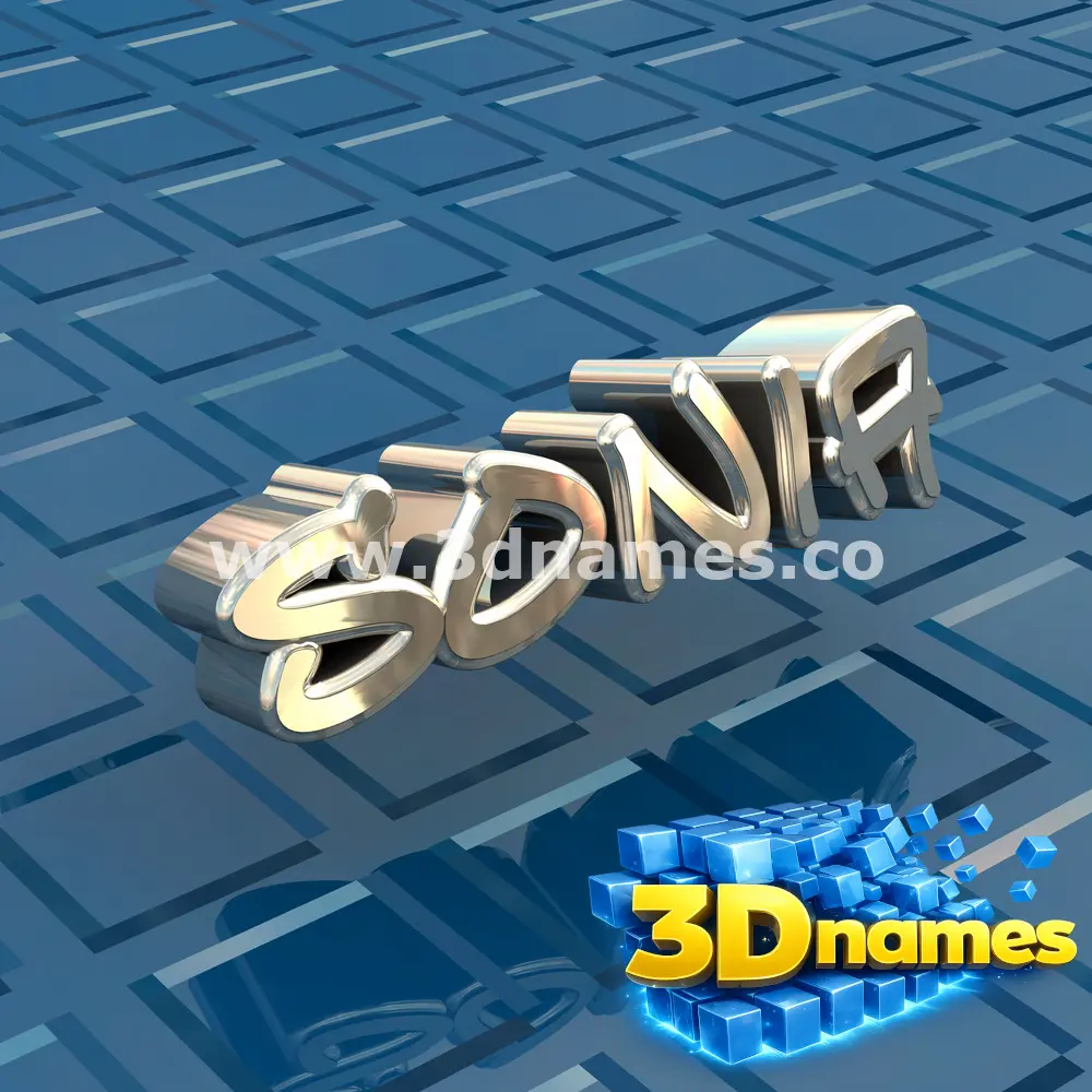 sonia in Blue Bling style - 3D name wallpaper