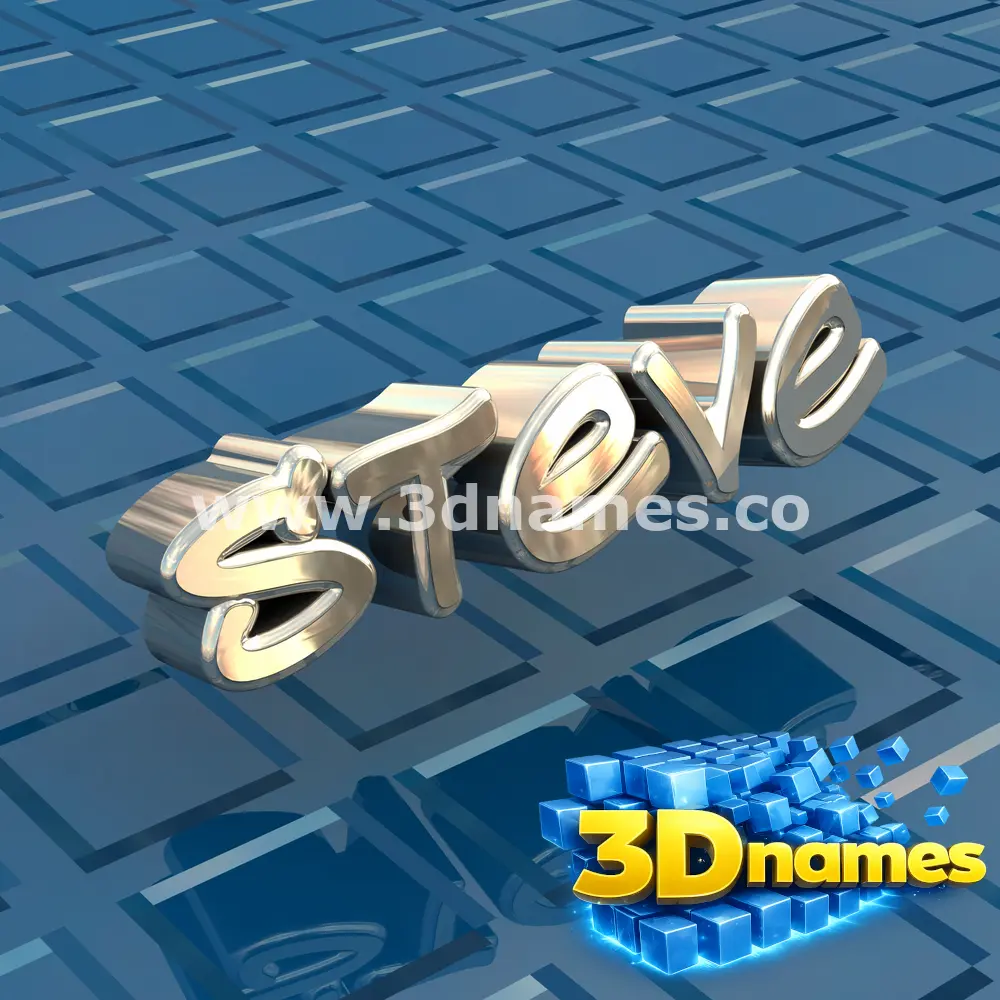 steve in Blue Bling style - 3D name wallpaper