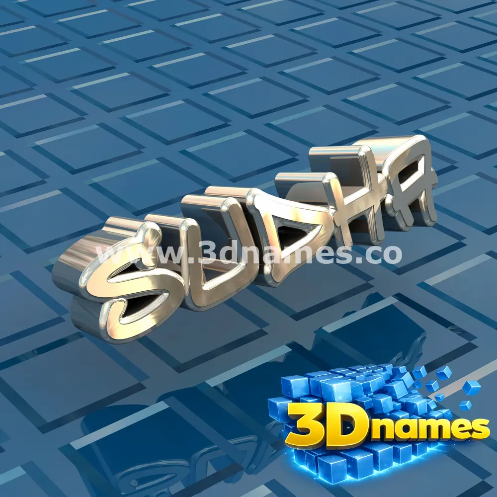 sudha in Blue Bling style - 3D name wallpaper