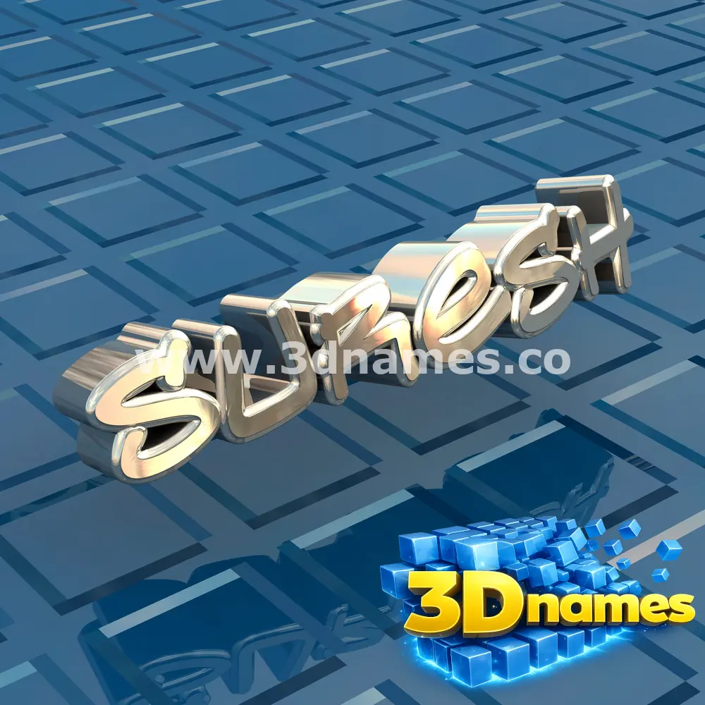 suresh in Blue Bling style - 3D name wallpaper