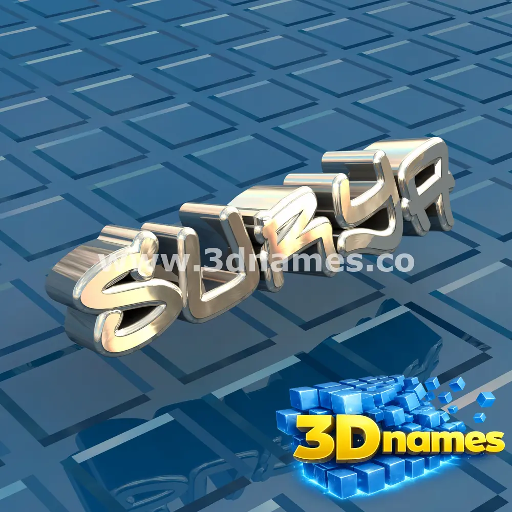 surya in Blue Bling style - 3D name wallpaper