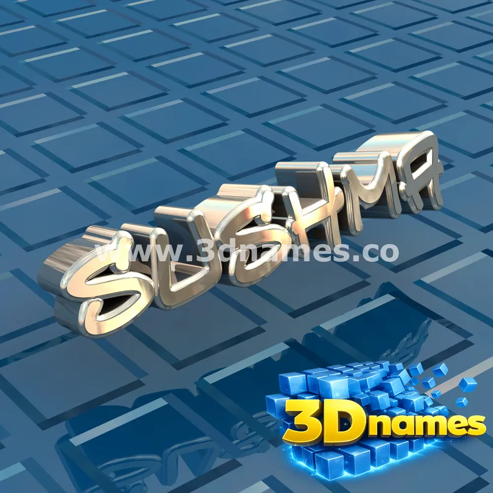 sushma in Blue Bling style - 3D name wallpaper