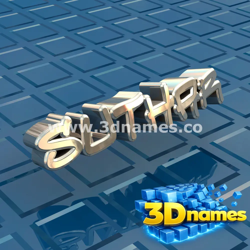 suthar in Blue Bling style - 3D name wallpaper
