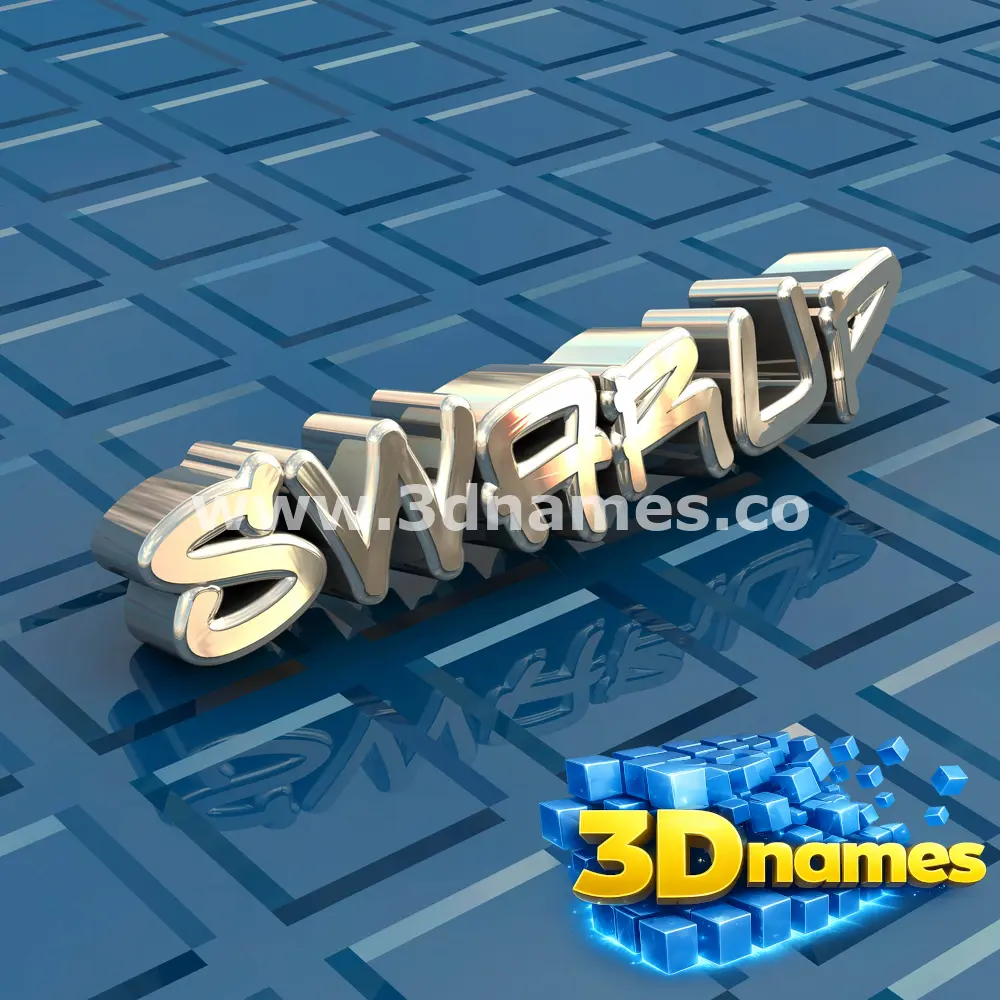 swarup in Blue Bling style - 3D name wallpaper