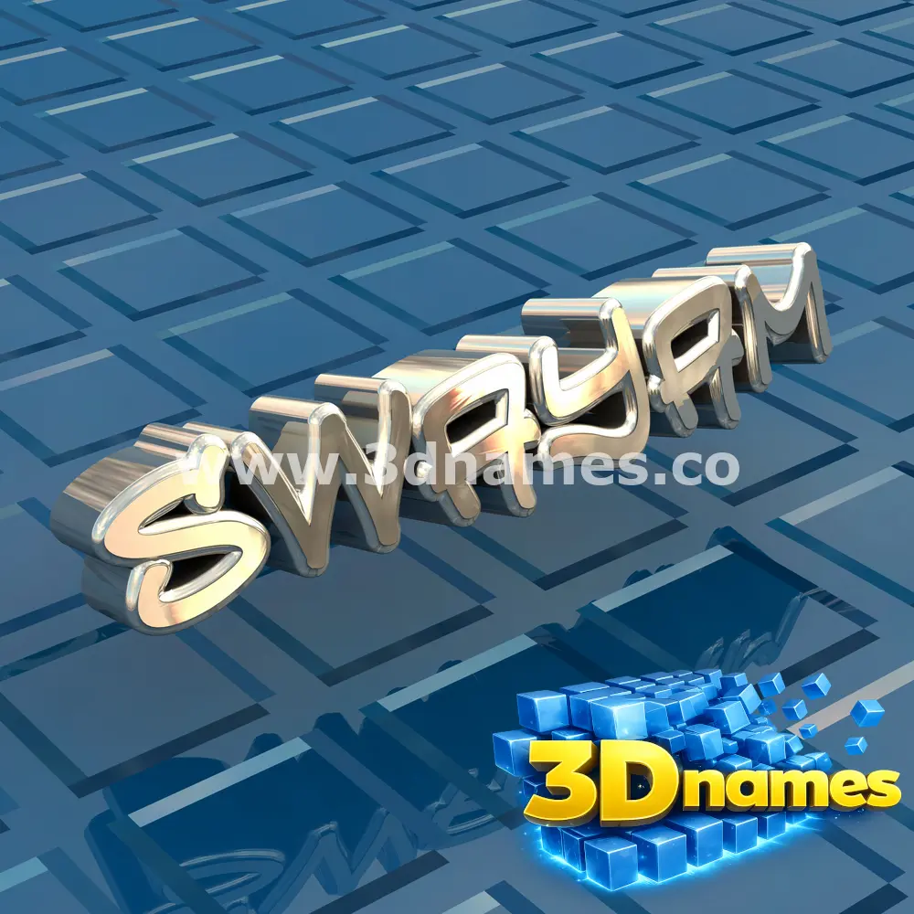 swayam in Blue Bling style - 3D name wallpaper