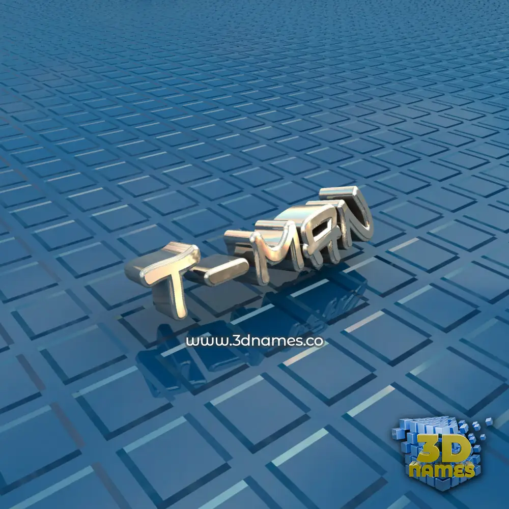 t-man in Blue Bling style - 3D name wallpaper