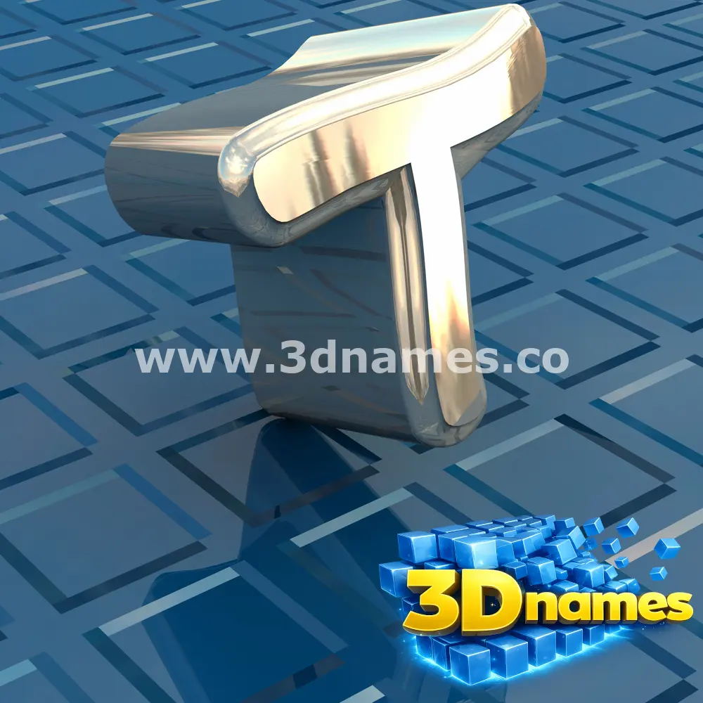 t in Blue Bling style - 3D name wallpaper