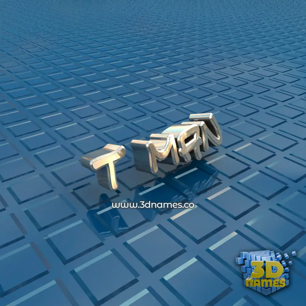 t man in Blue Bling style - 3D name wallpaper