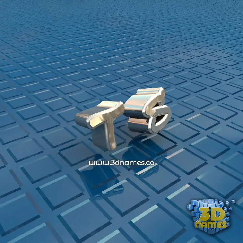 t s in Blue Bling style - 3D name wallpaper