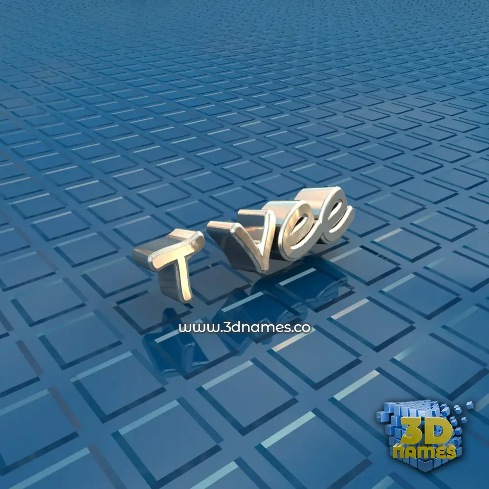 t vee in Blue Bling style - 3D name wallpaper