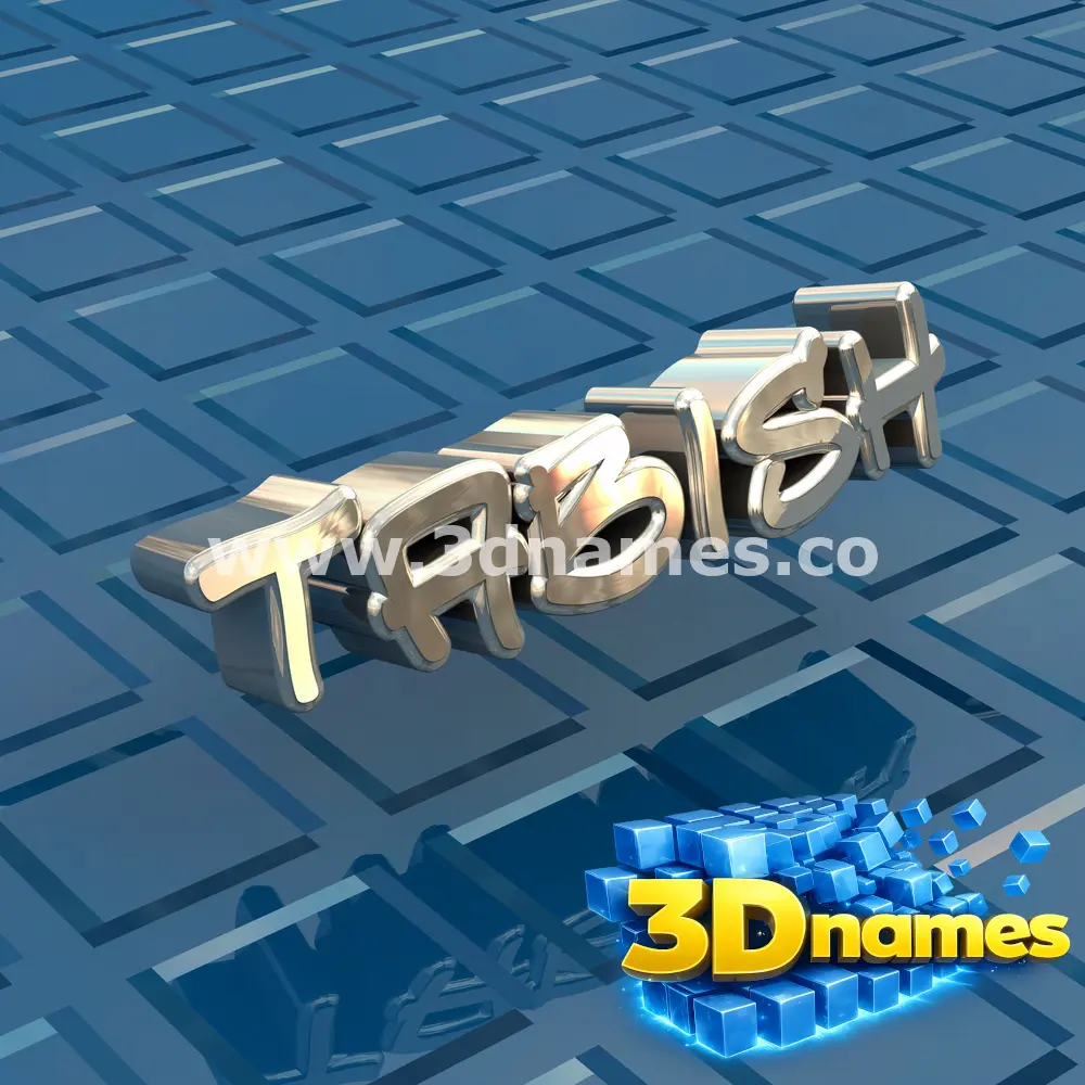 tabish in Blue Bling style - 3D name wallpaper