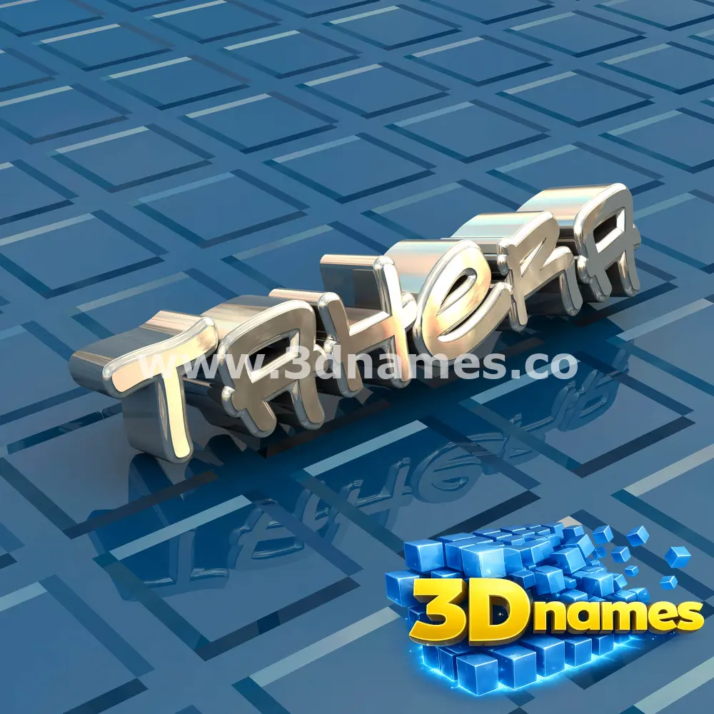 tahera in Blue Bling style - 3D name wallpaper