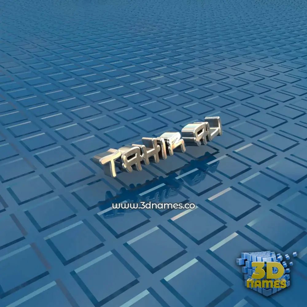 tahir ali in Blue Bling style - 3D name wallpaper