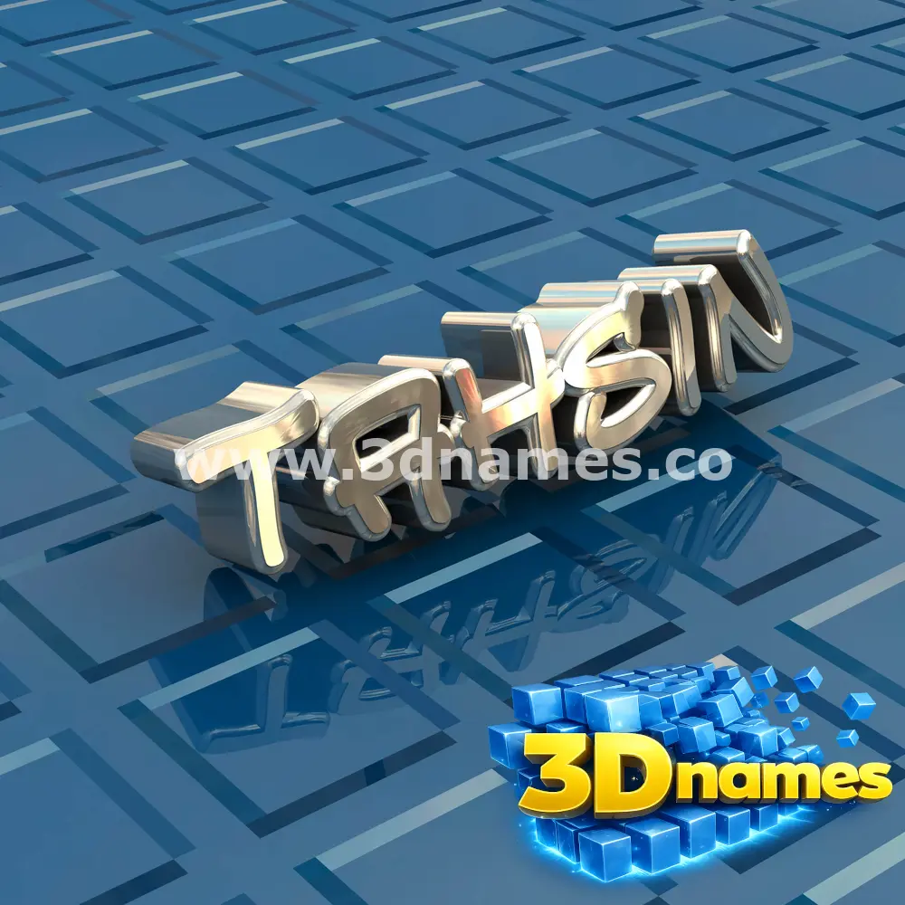 tahsin in Blue Bling style - 3D name wallpaper