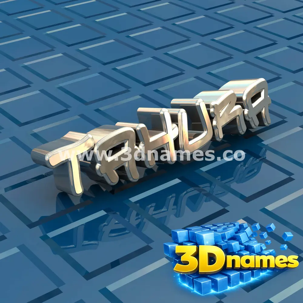 tahura in Blue Bling style - 3D name wallpaper