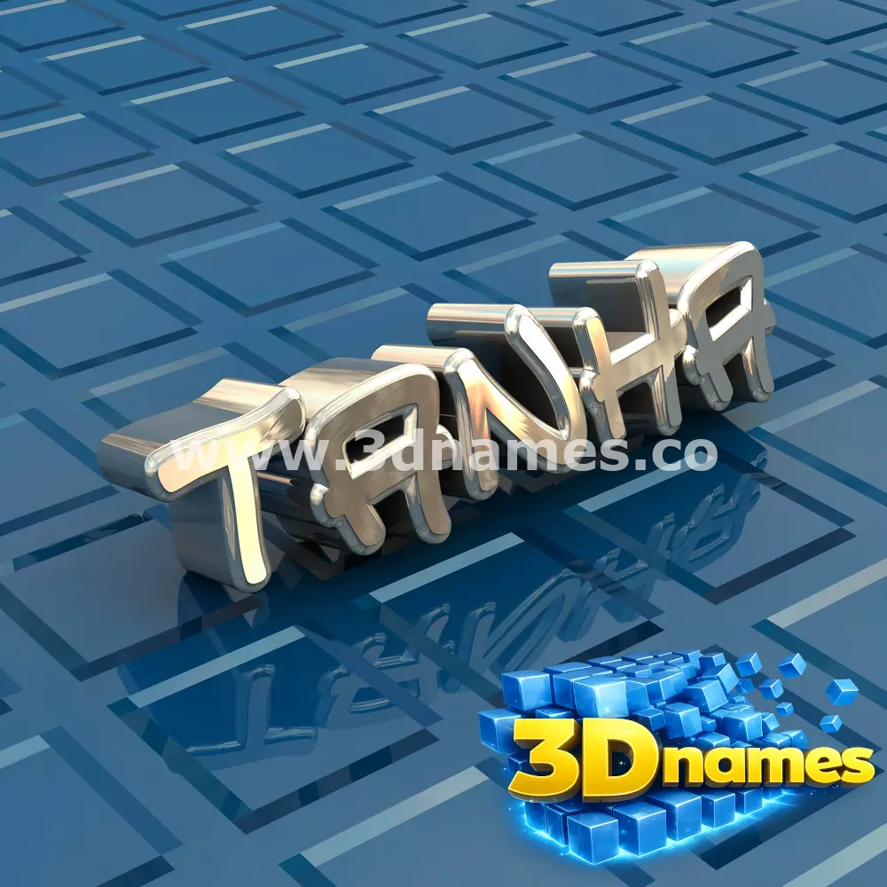 tanha in Blue Bling style - 3D name wallpaper