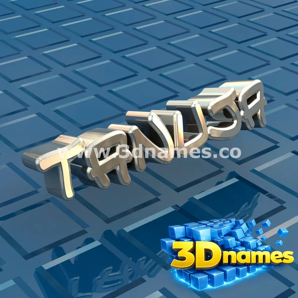 tanuja in Blue Bling style - 3D name wallpaper