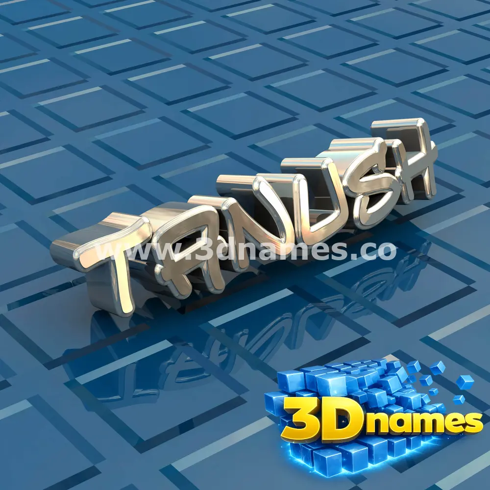 tanush in Blue Bling style - 3D name wallpaper