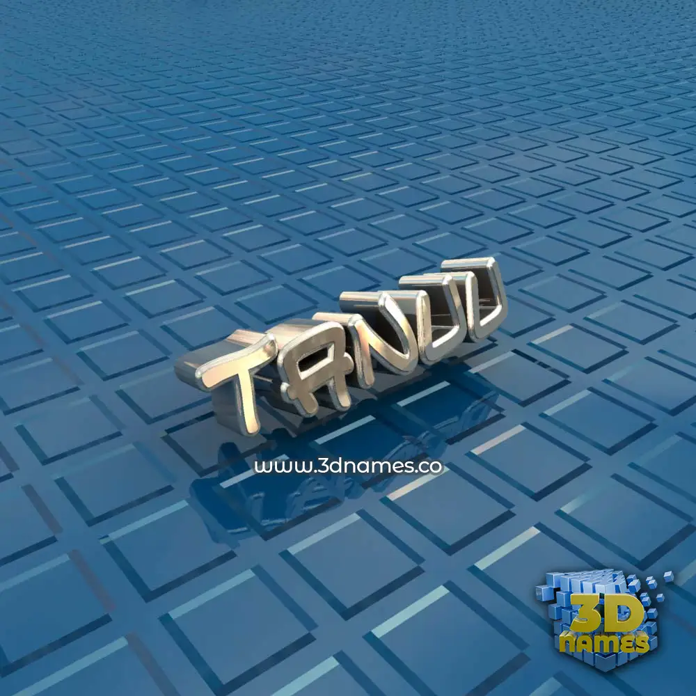 tanuu in Blue Bling style - 3D name wallpaper