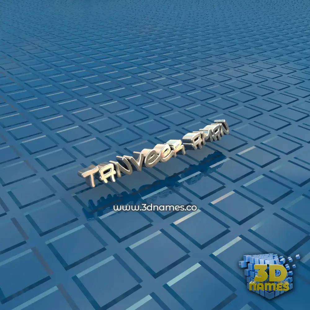 tanveer aman in Blue Bling style - 3D name wallpaper