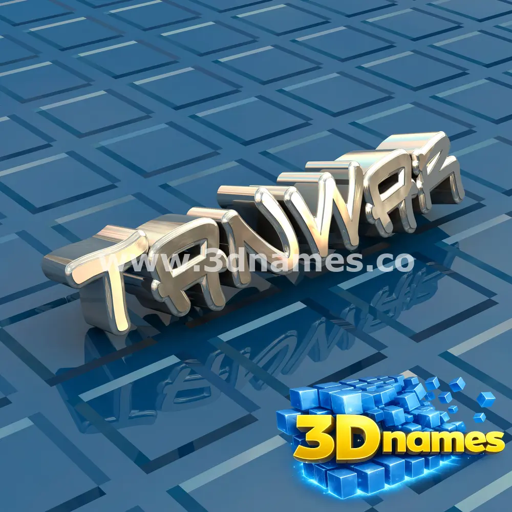 tanwar in Blue Bling style - 3D name wallpaper