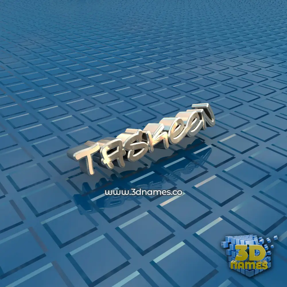 taskeen in Blue Bling style - 3D name wallpaper