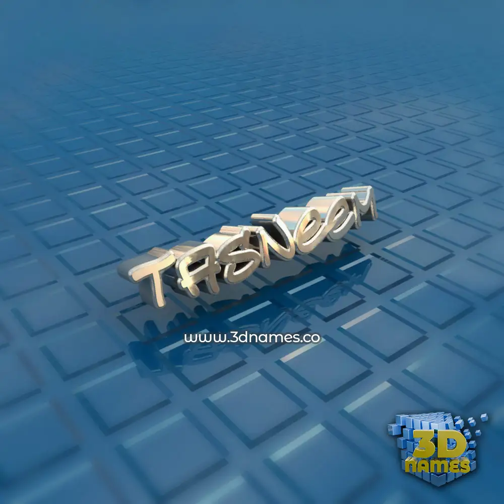 tasneem in Blue Bling style - 3D name wallpaper