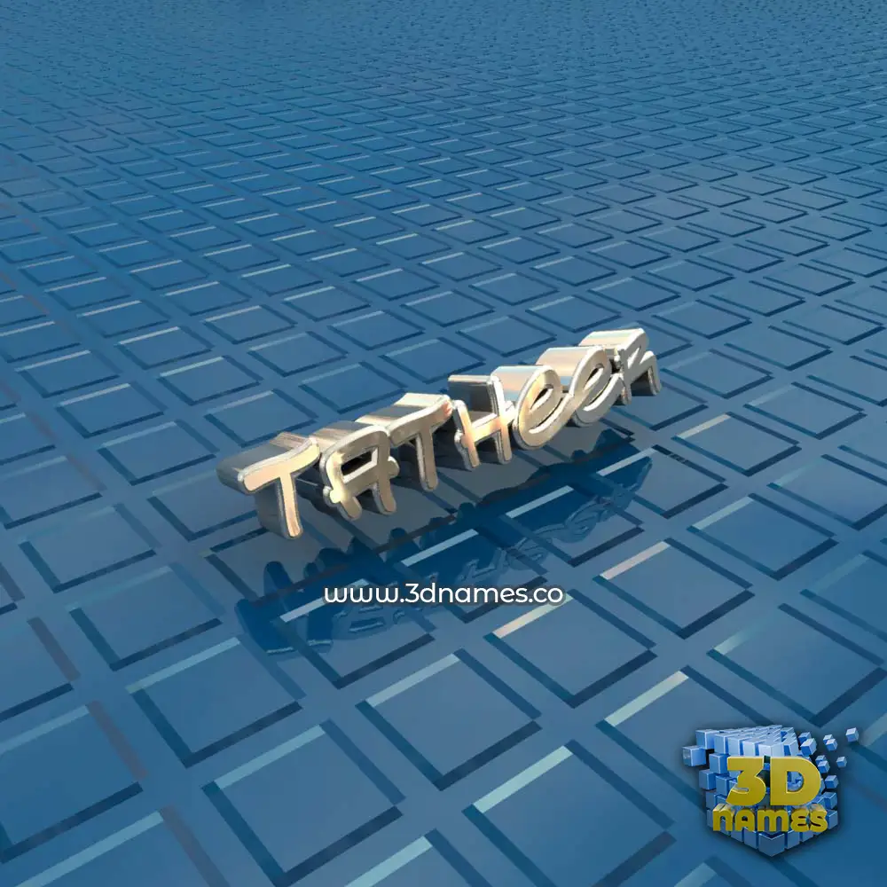 tatheer in Blue Bling style - 3D name wallpaper