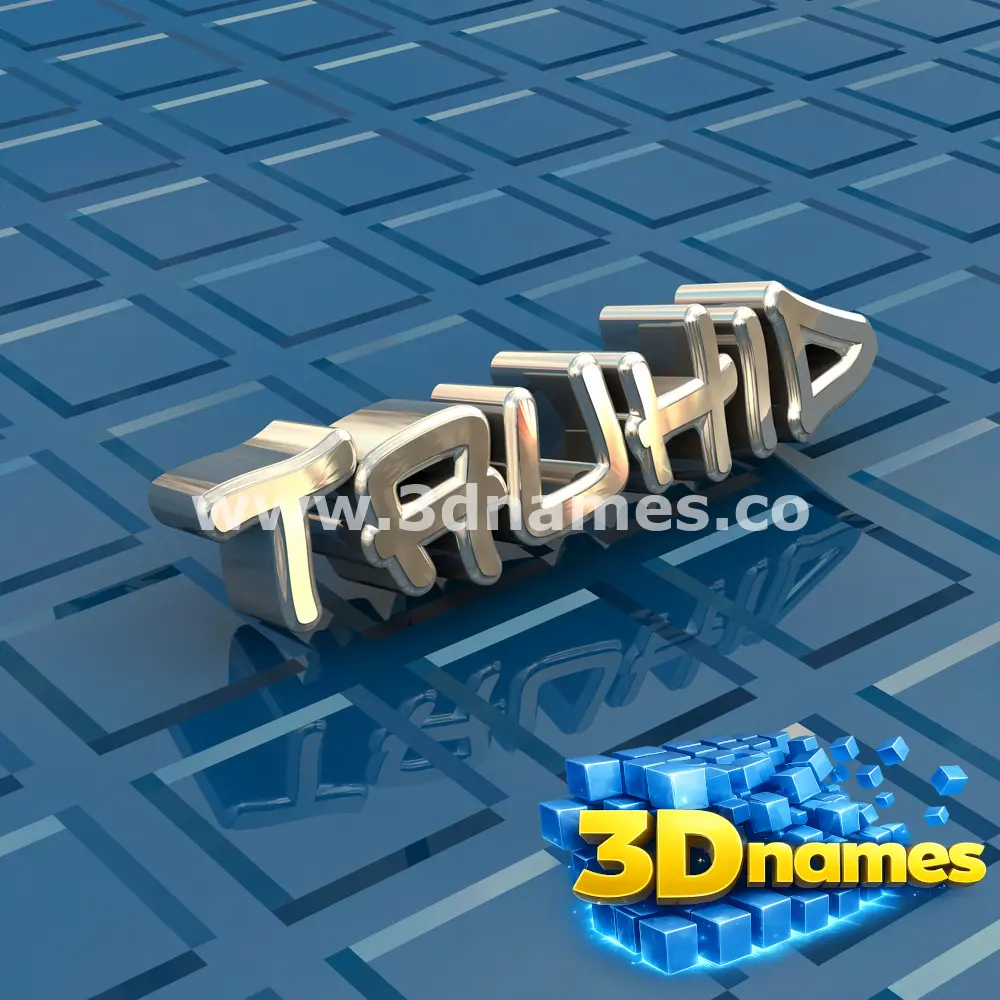 tauhid in Blue Bling style - 3D name wallpaper