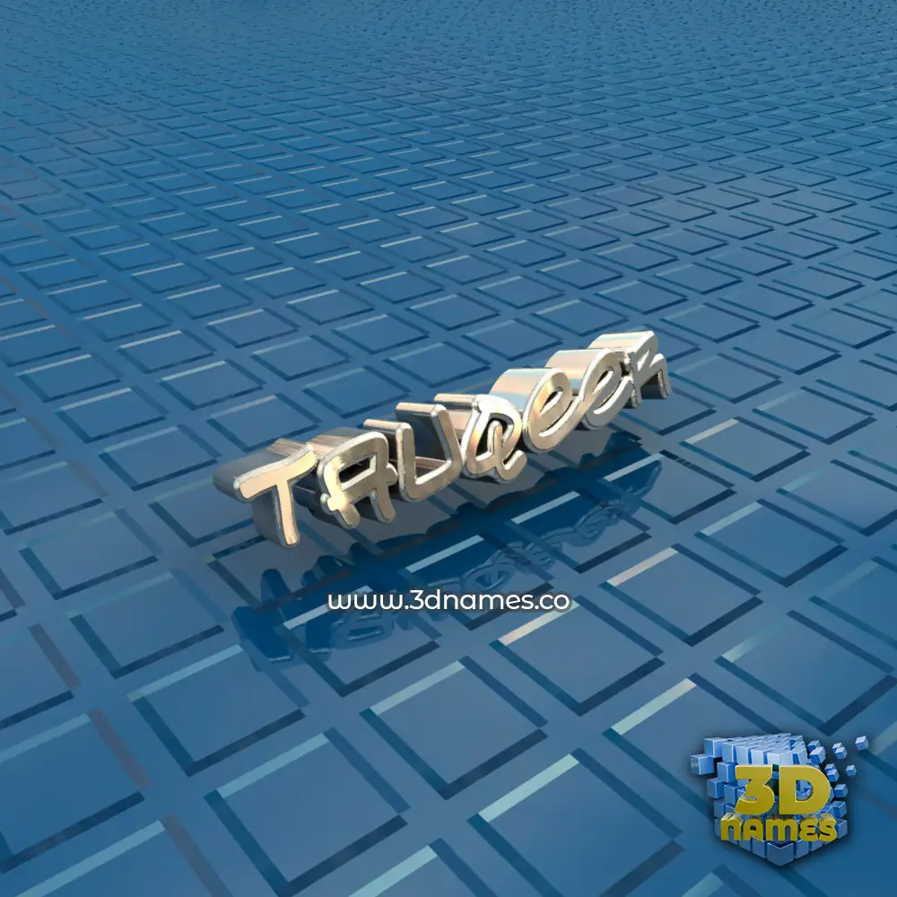 tauqeer in Blue Bling style - 3D name wallpaper