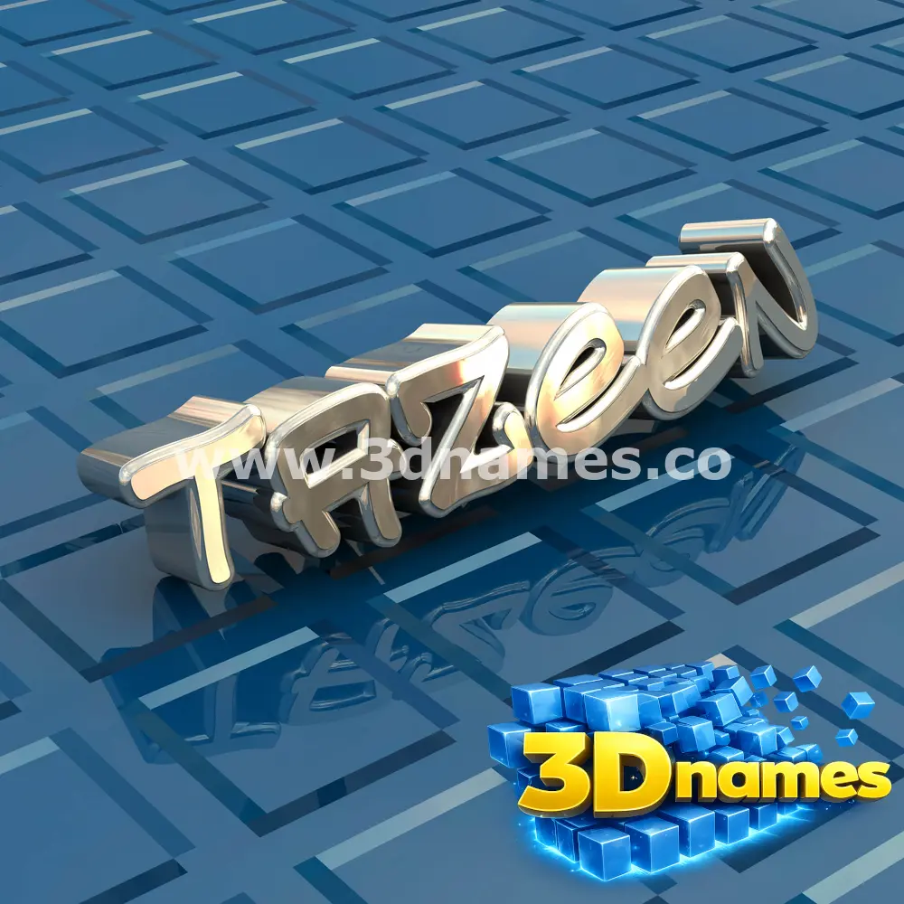 tazeen in Blue Bling style - 3D name wallpaper